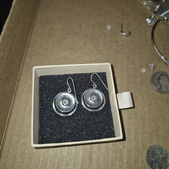 Chic Silver Disc Earrings - Picture 3 of 5